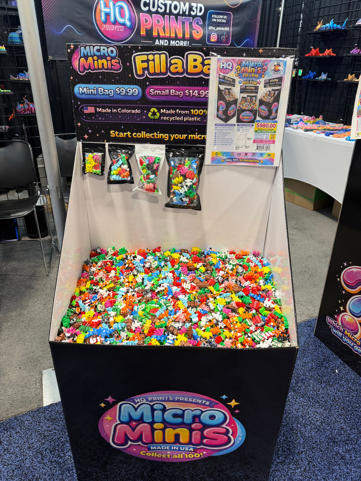 Multi Color Micro Mini Bin Full Display