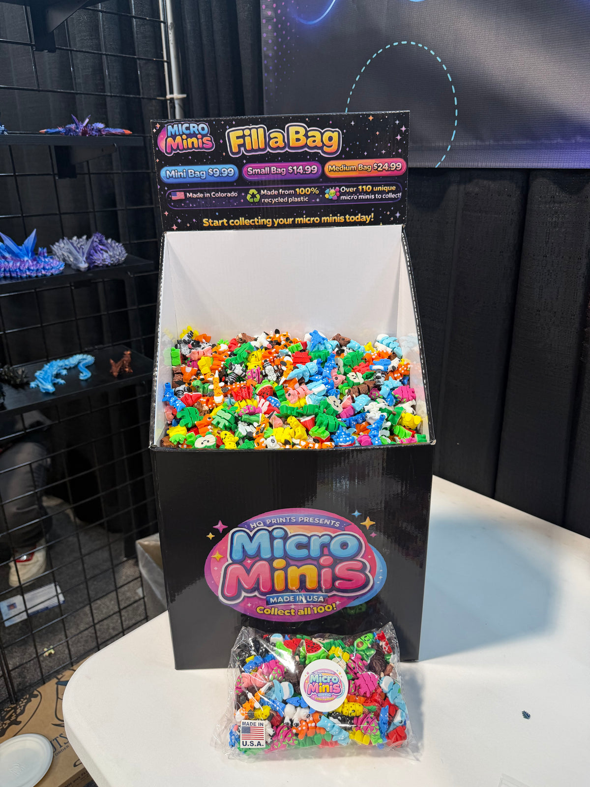 Multi Color Micro Mini Bin Full Display